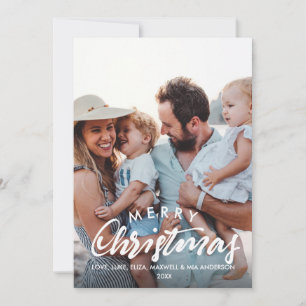MERRY CHRISTMAS Sketched Personalized Foto Feestdagenkaart