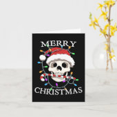 Merry Christmas Skull Skelet Mannen Vrouwen Kaart (Gele Bloem)