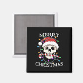 Merry Christmas Skull Skelet Mannen Vrouwen Magneet (Voorkant / Achterkant)