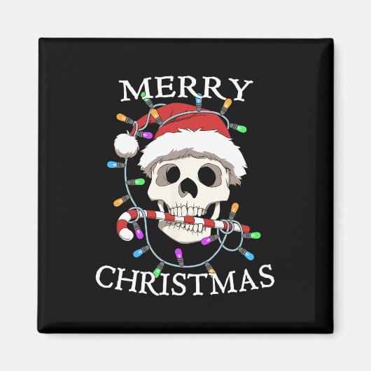 Merry Christmas Skull Skelet Mannen Vrouwen Magneet (Voorkant)