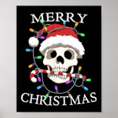Merry Christmas Skull Skelet Mannen Vrouwen Poster (Voorkant)