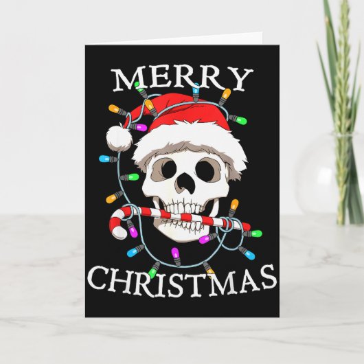 Merry Christmas Skull Skeleton Men Women  Kaart (Voorkant)