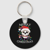 Merry Christmas Skull Skeleton Men Women  Sleutelhanger (Voorkant)