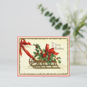 Merry Christmas Sled  Reproduction Briefkaart (Staand voorkant)