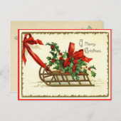 Merry Christmas Sled  Reproduction Briefkaart (Voorkant / Achterkant)
