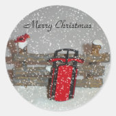 Merry Christmas Sled Sticker (Voorkant)