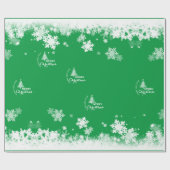 MERRY CHRISTMAS sneeuw inpakpapier (Vlak)
