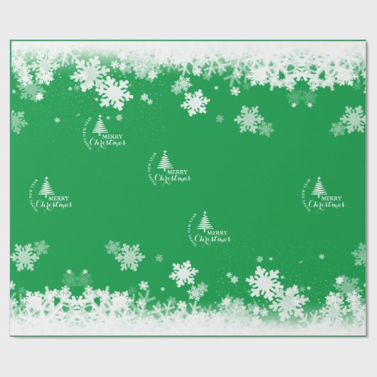 MERRY CHRISTMAS sneeuw inpakpapier (Vlak)