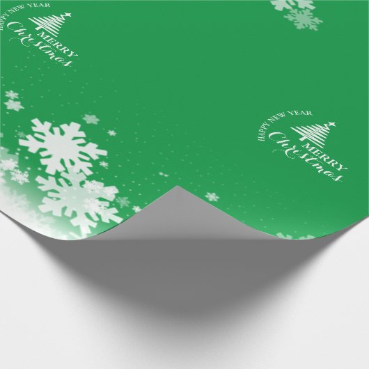 MERRY CHRISTMAS sneeuw inpakpapier (Hoek)