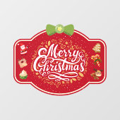 Merry Christmas Snoep Gift Holiday Vibes Store Raamsticker (Vel)