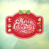 Merry Christmas Snoep Gift Holiday Vibes Store Raamsticker (Vel 3)