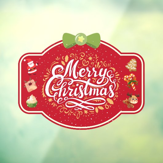 Merry Christmas Snoep Gift Holiday Vibes Store Raamsticker (Vel 3)