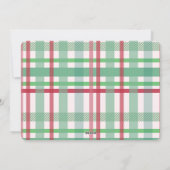 Merry Christmas snoep plaid grid foto Feestdagenkaart (Achterkant)