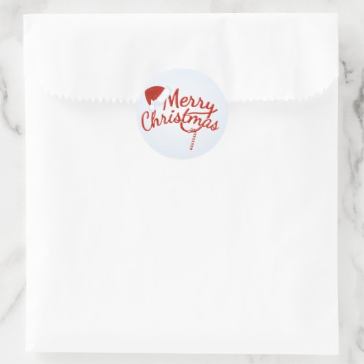  Merry Christmas Snoep Ronde Sticker (Tas)