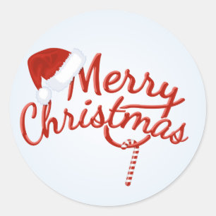  Merry Christmas Snoep Ronde Sticker