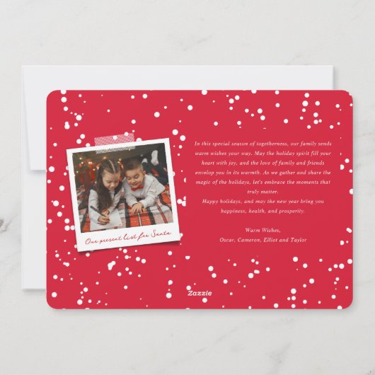 Merry Christmas Snow Dust Handschrift Script Foto Feestdagenkaart (Achterkant)