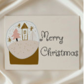 Merry Christmas, snow globe design Feestdagenkaart