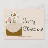 Merry Christmas, snow globe design Feestdagenkaart (Voorkant)