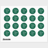 Merry Christmas Snow green Ronde Sticker (Vel)