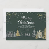 Merry Christmas Snow Landscape Holiday Card Feestdagenkaart (Voorkant)