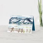 Merry Christmas Snow Landscape Mountains Kaart (Voorkant)