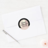 Merry Christmas Snow Roos Glitter Zwart Confetti Ronde Sticker (Envelop)