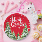 Merry Christmas Snow Trees Christmas Paper Bord (Feest)