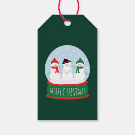 Merry Christmas Snow Wereldbol Sneeuwmannen Cadeaulabel