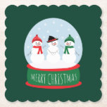 Merry Christmas Snow Wereldbol Sneeuwmannen Kartonnen Onderzetters<br><div class="desc">Schattigee illustratie van vakantie sneeuwpoppen. Perfect voor het winterseizoen.</div>