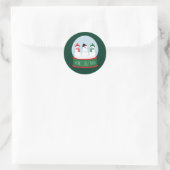 Merry Christmas Snow Wereldbol Sneeuwmannen Ronde Sticker (Tas)