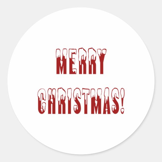 Merry Christmas Snowcap Fonts Girls Boys  Ronde Sticker (Voorkant)