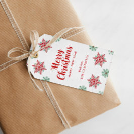 Merry Christmas Snowflake, Holiday Gift Tag Cadeaulabel