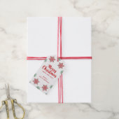 Merry Christmas Snowflake, Holiday Gift Tag Cadeaulabel (Met Touw)