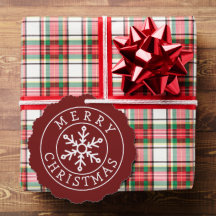 Merry Christmas Snowflake Label