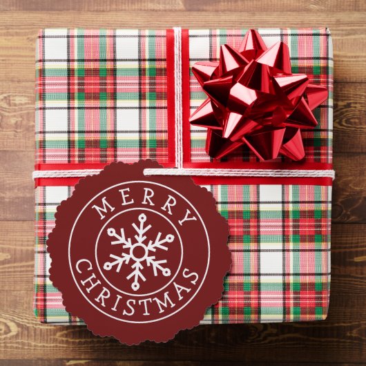 Merry Christmas Snowflake Label Ornament Kaart (Insitu (Geschenk))