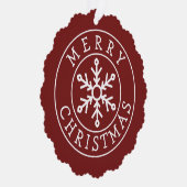 Merry Christmas Snowflake Label Ornament Kaart (Rechts)