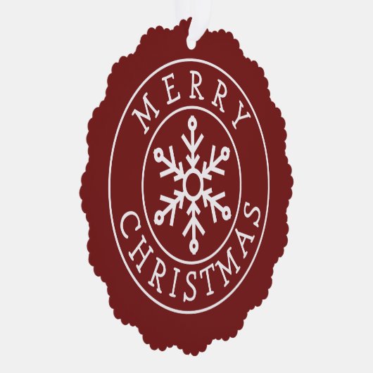 Merry Christmas Snowflake Label Ornament Kaart (Rechts)