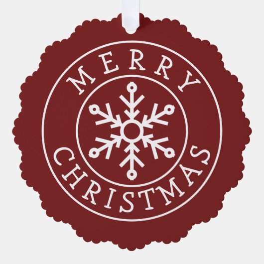 Merry Christmas Snowflake Label Ornament Kaart (Voorkant)