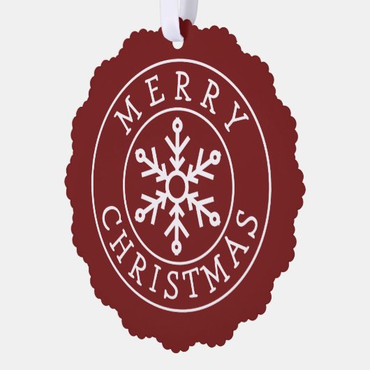 Merry Christmas Snowflake Label Ornament Kaart (Links)
