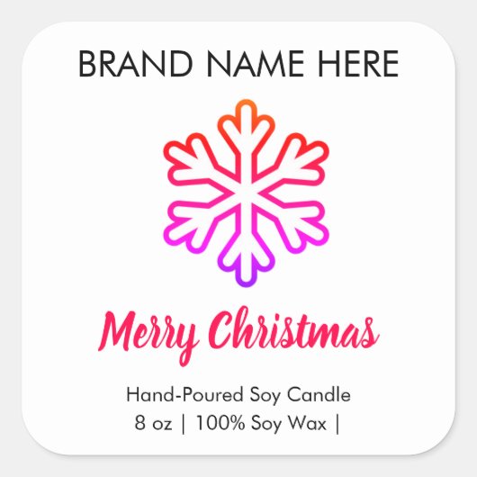 Merry Christmas | Snowflake Modern Candle Labels (Voorkant)
