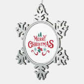 Merry Christmas Snowflake Ornament (Rechts)