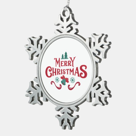 Merry Christmas Snowflake Ornament (Rechts)