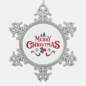 Merry Christmas Snowflake Ornament (Voorkant)