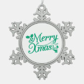 Merry Christmas Snowflake Ornament (Voorkant)