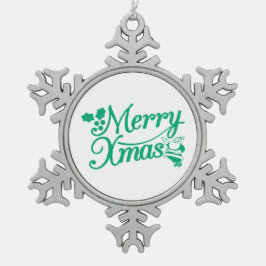 Merry Christmas Snowflake Ornament
