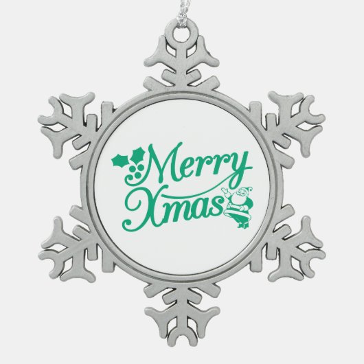 Merry Christmas Snowflake Ornament (Voorkant)