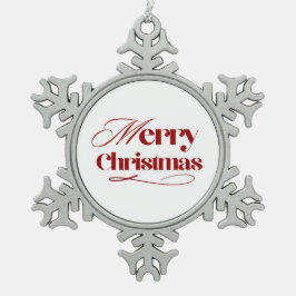 Merry Christmas Snowflake Ornament