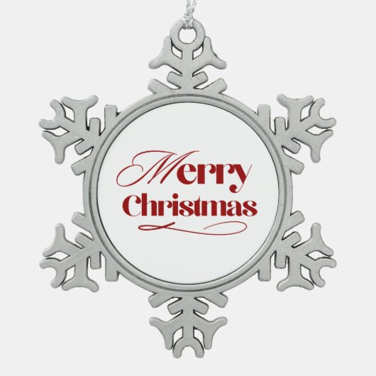 Merry Christmas Snowflake Ornament (Voorkant)