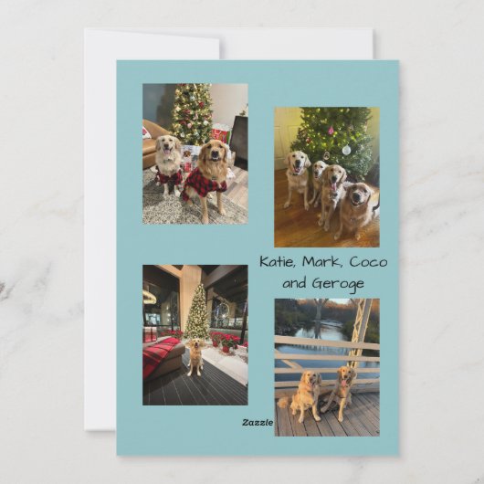 Merry Christmas Snowflake Photo Card Feestdagenkaart (Achterkant)