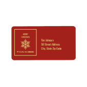 Merry Christmas Snowflake Retouradres Etiket (Voorkant)